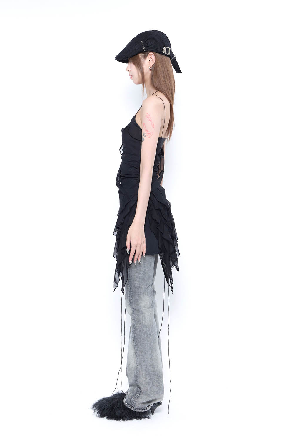 S ruffle tulle dress