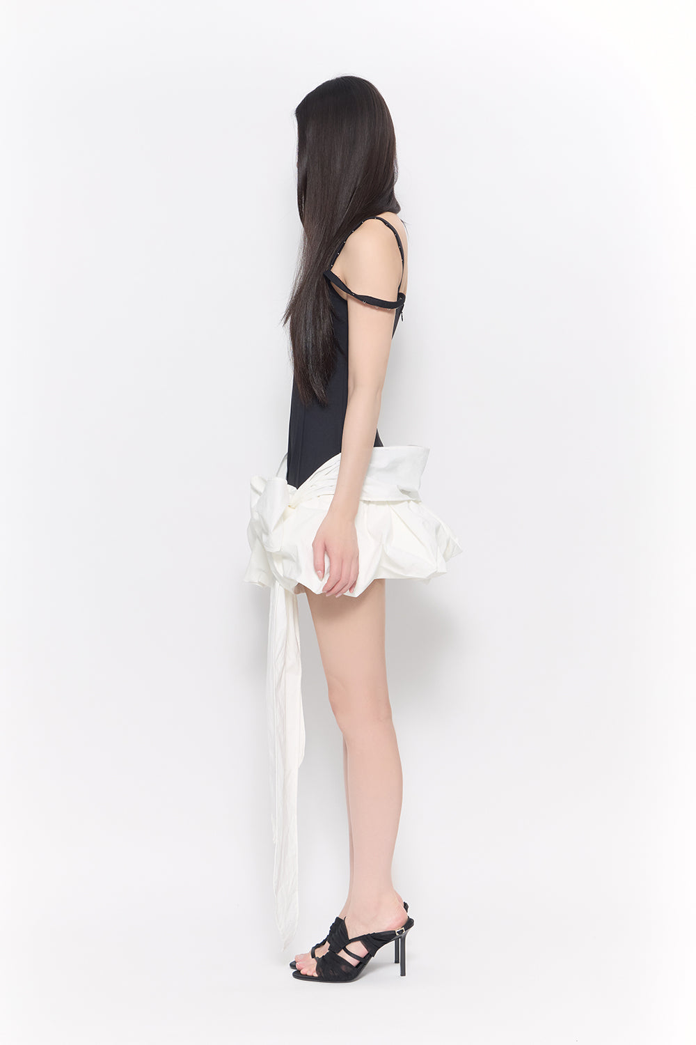 draped balloon dress mini