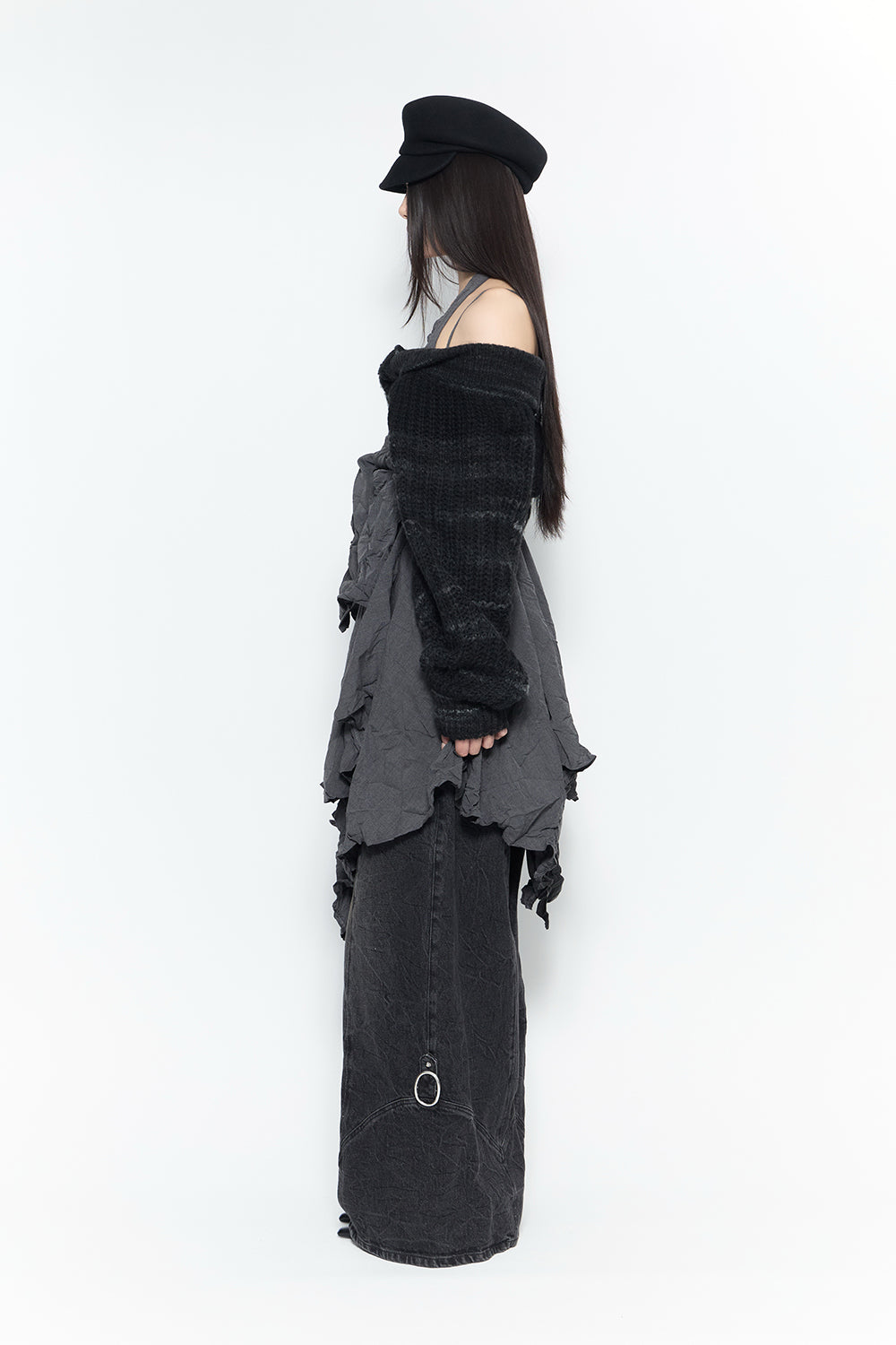 buckle wide denim