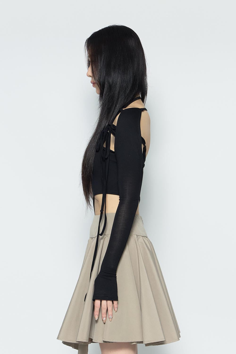 S asymmetric halter tops