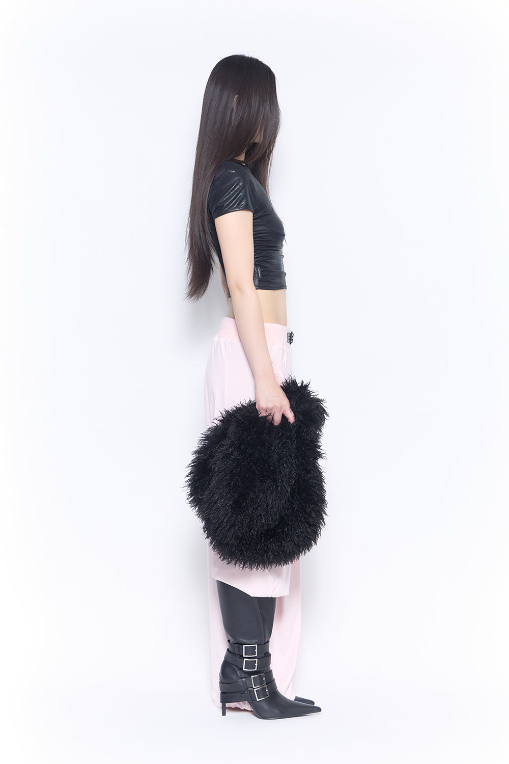 belted loose pants