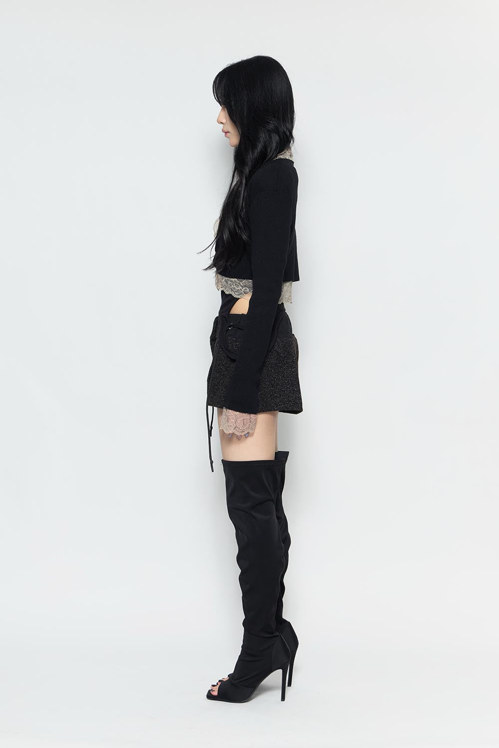 S tweed structure shorts
