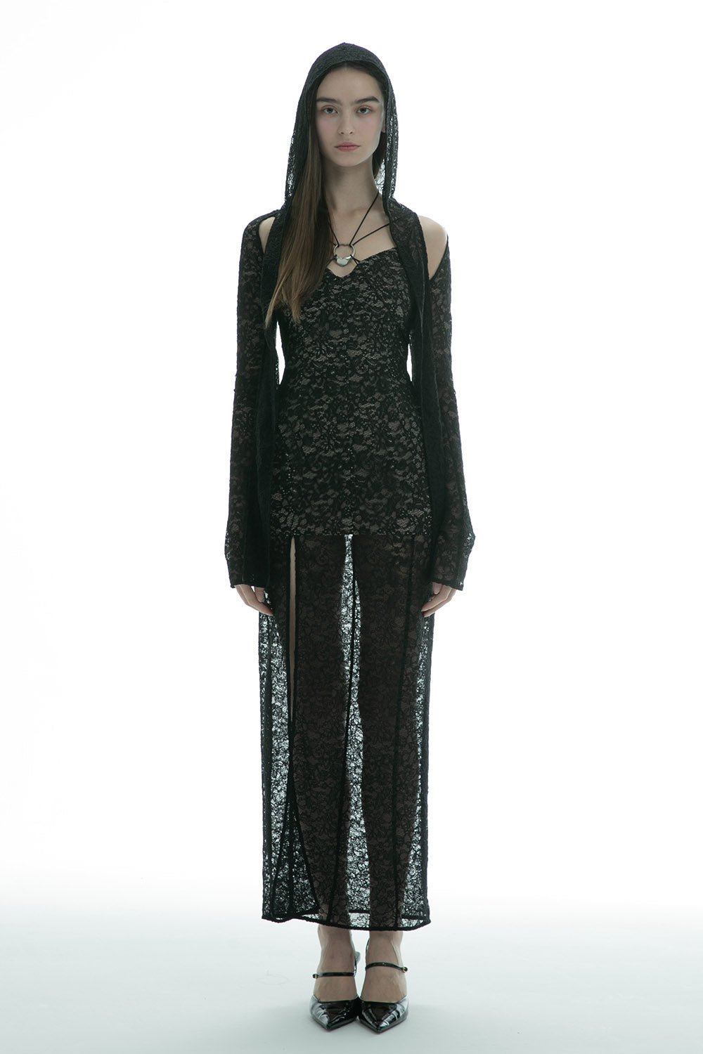 ワンピース theredthread Scutting lace dress THEREDTHREAD】S cutting lace dress