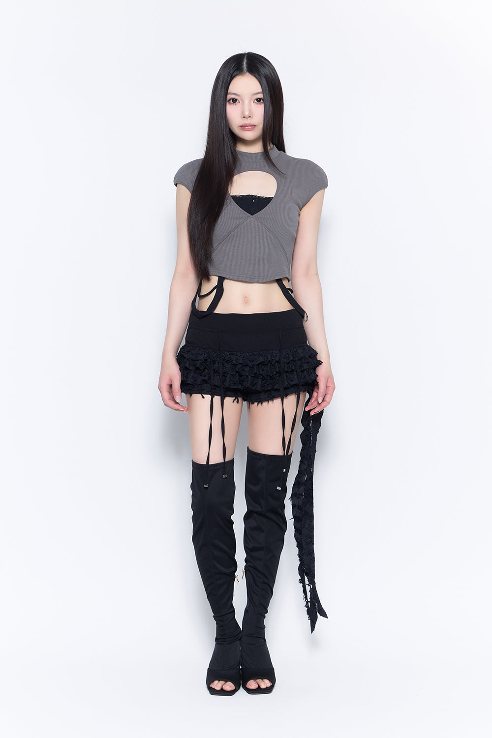 frill cascade skirt
