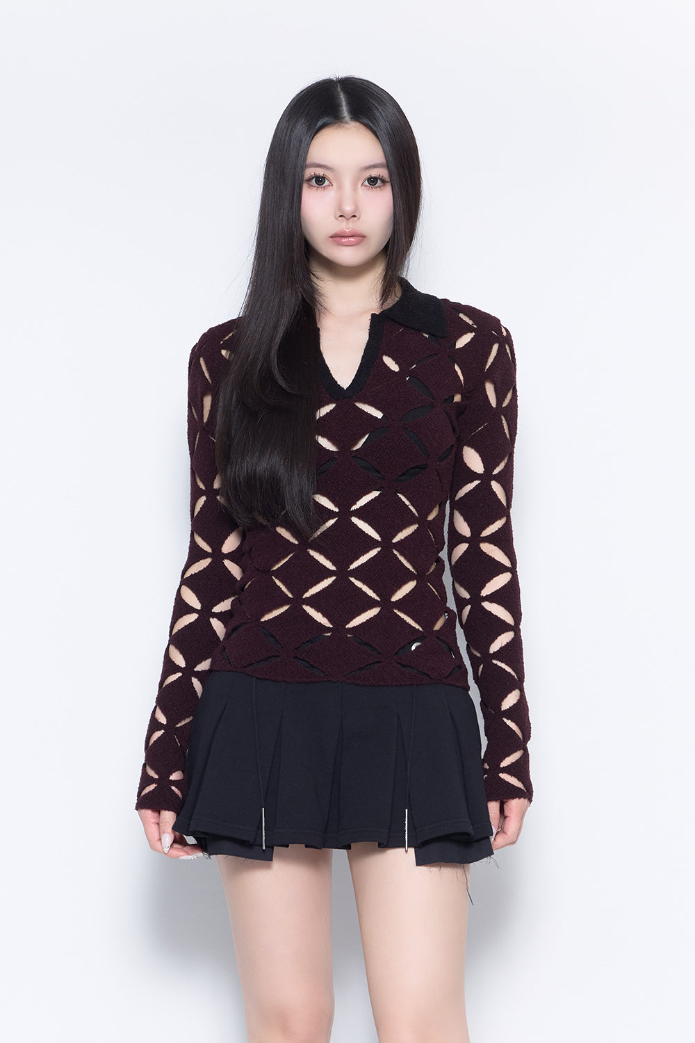 S knit fit tops repeat petal