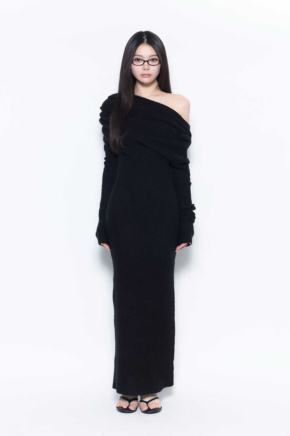 S slouchy knit long dress