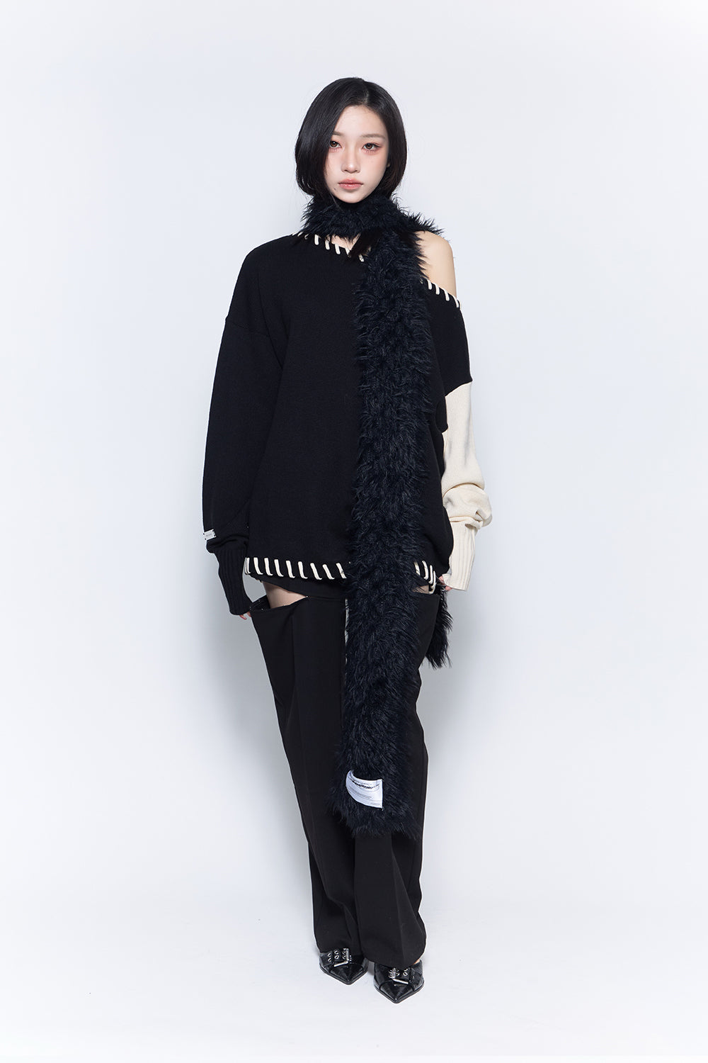 hook slit slacks pants