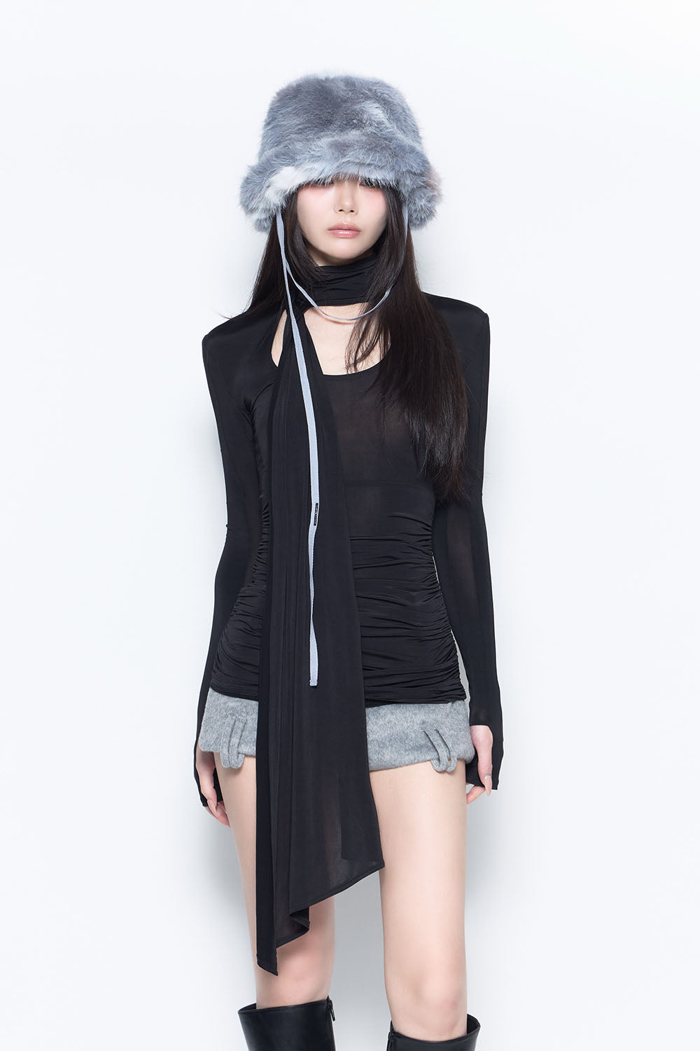 S asymmetric drape tops