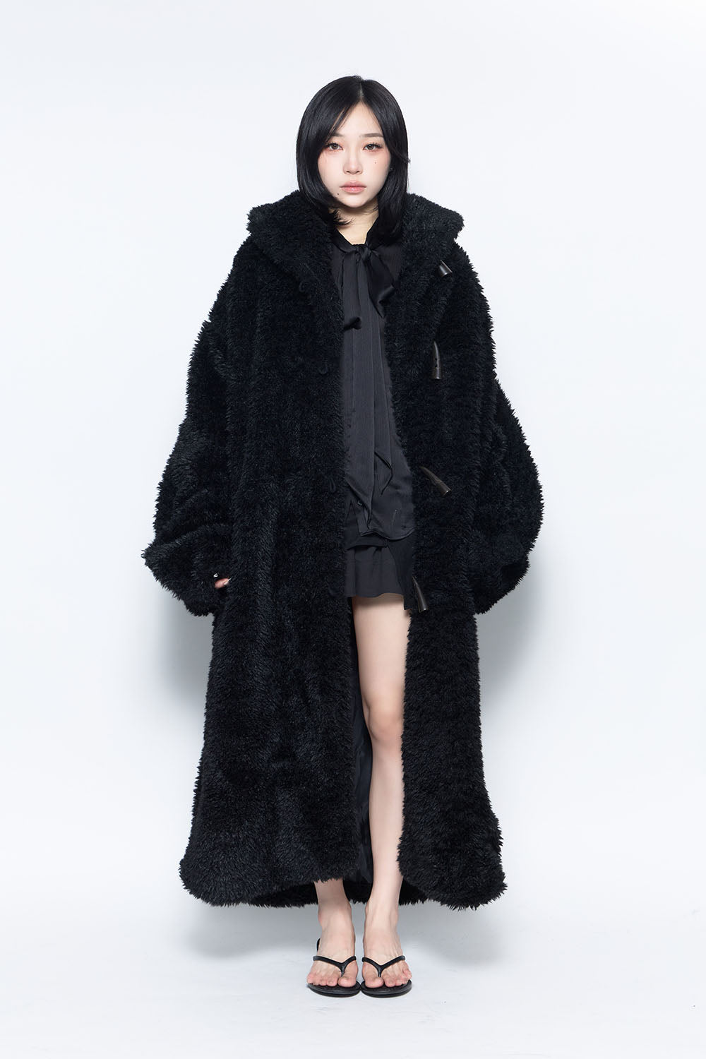 S poodle fur coat long