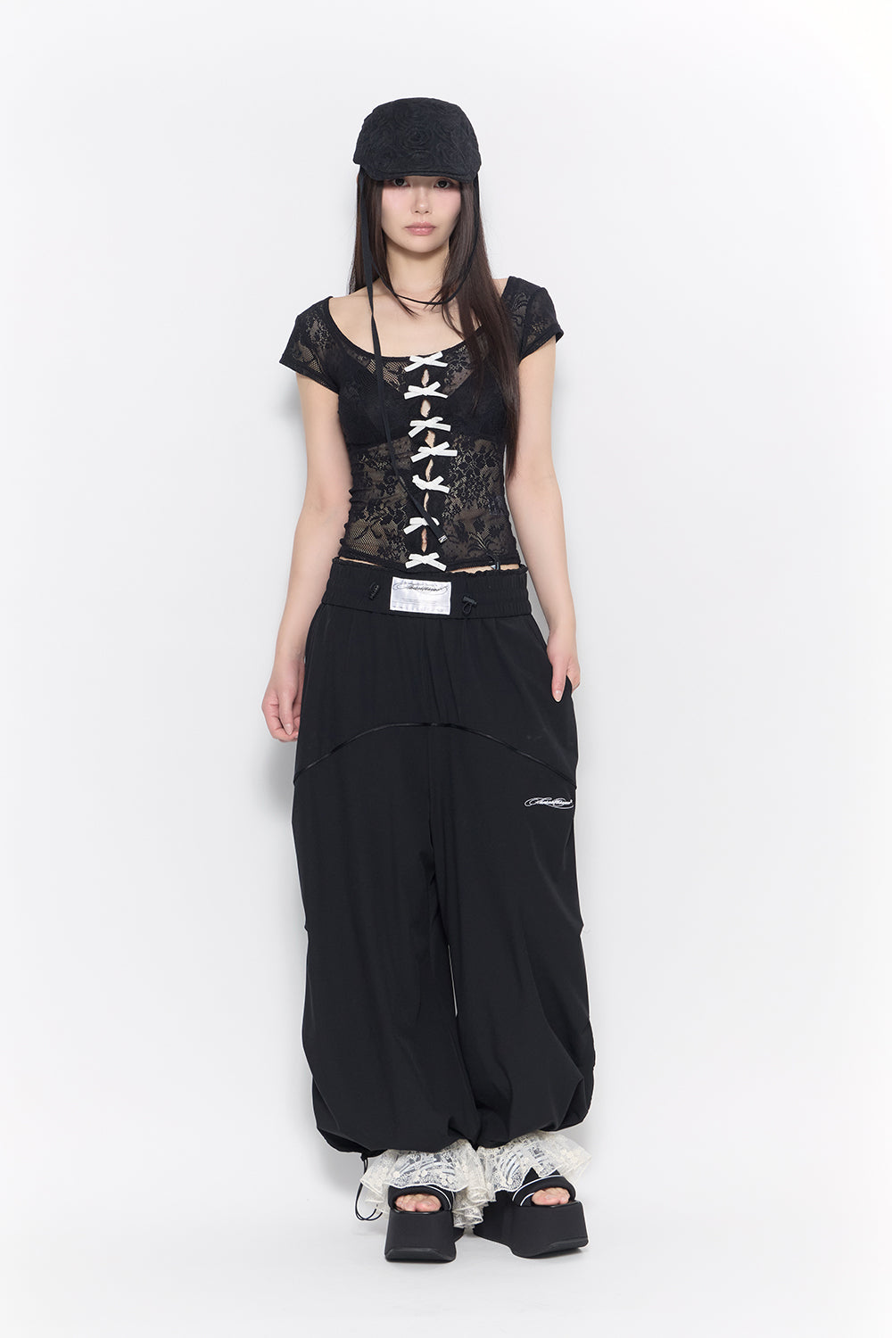 nylon jersey pants lace