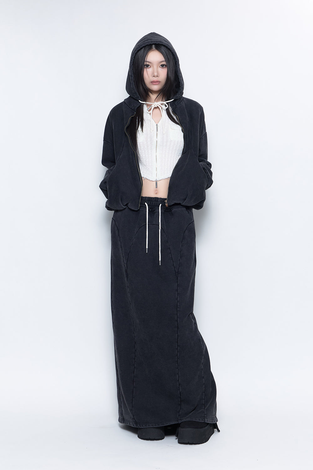 S slit line sweat skirt