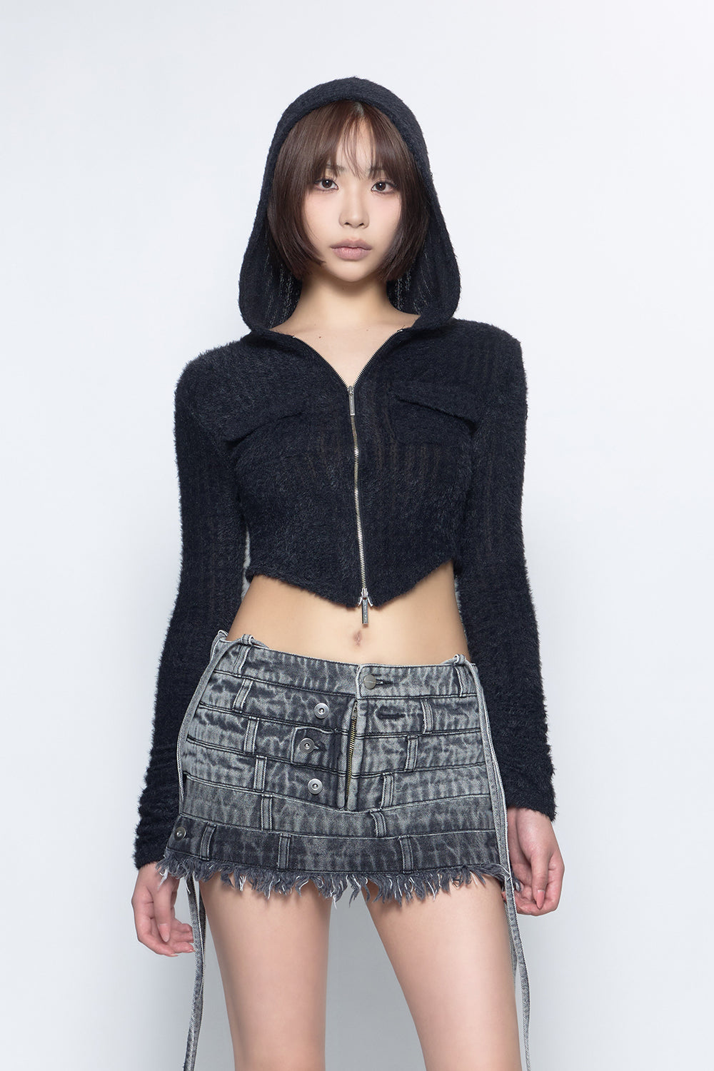 S w zip brushed hoodie