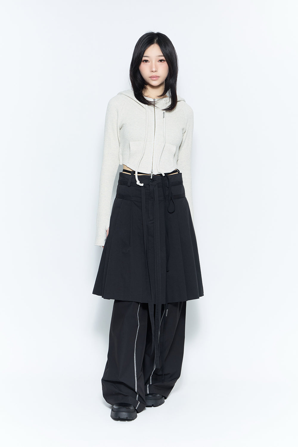 modern pleats midi skirt