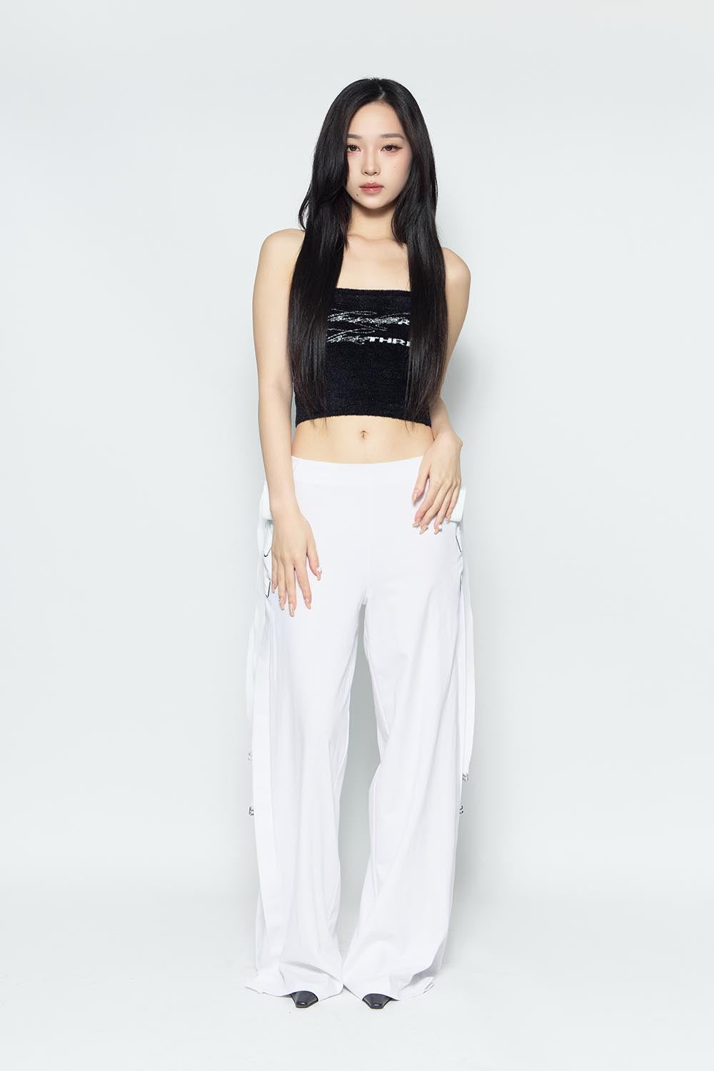 S loose fit contrast pants