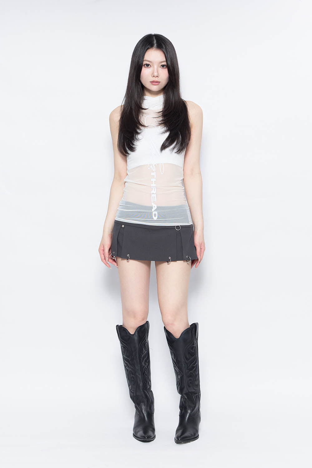 スカート theredthered S pierce skirt mini M THEREDTHREAD / ザレッドスレッド】S pierce skirt mini