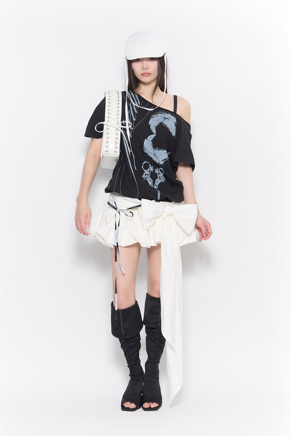 draped balloon dress mini