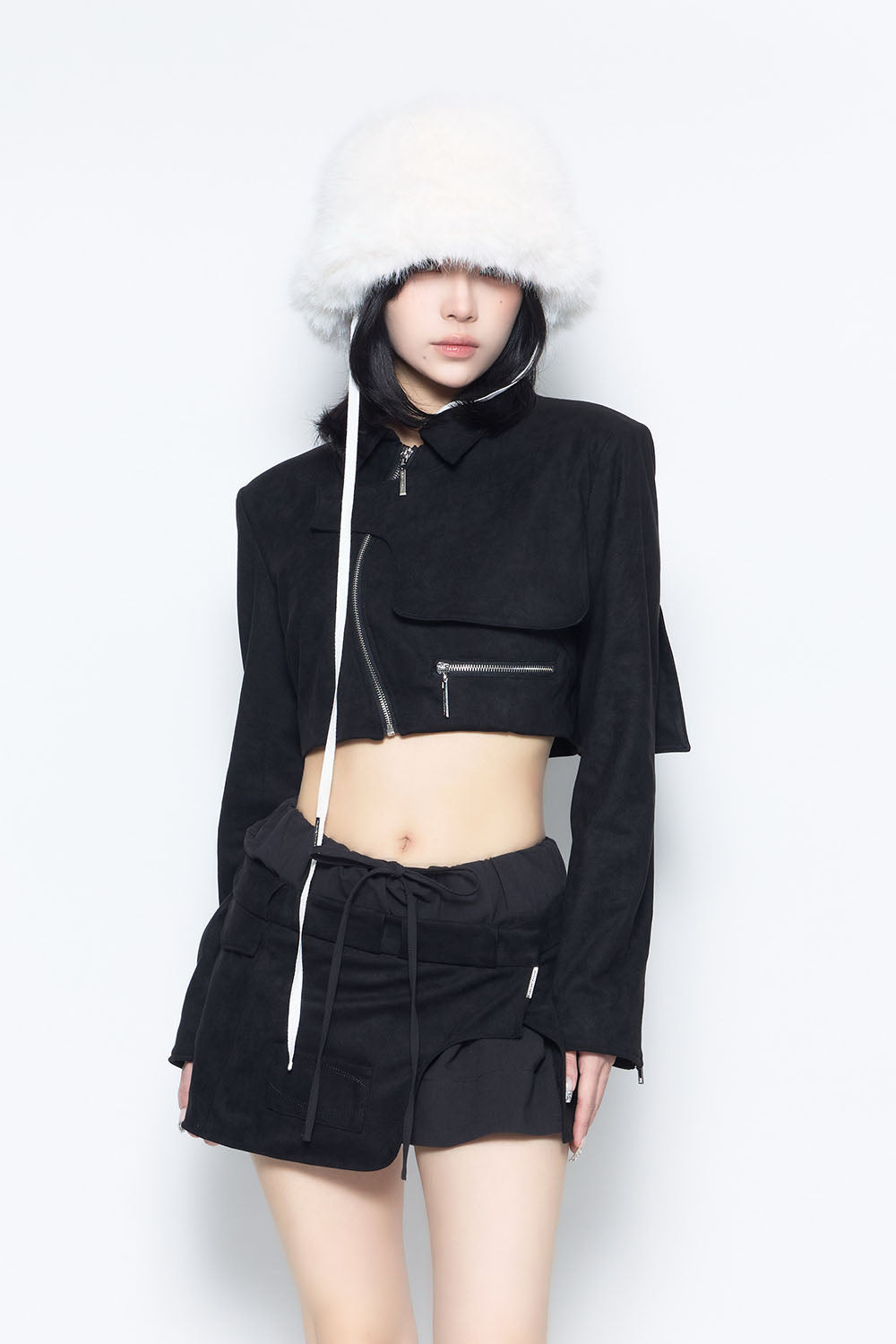 S suede cutout jacket