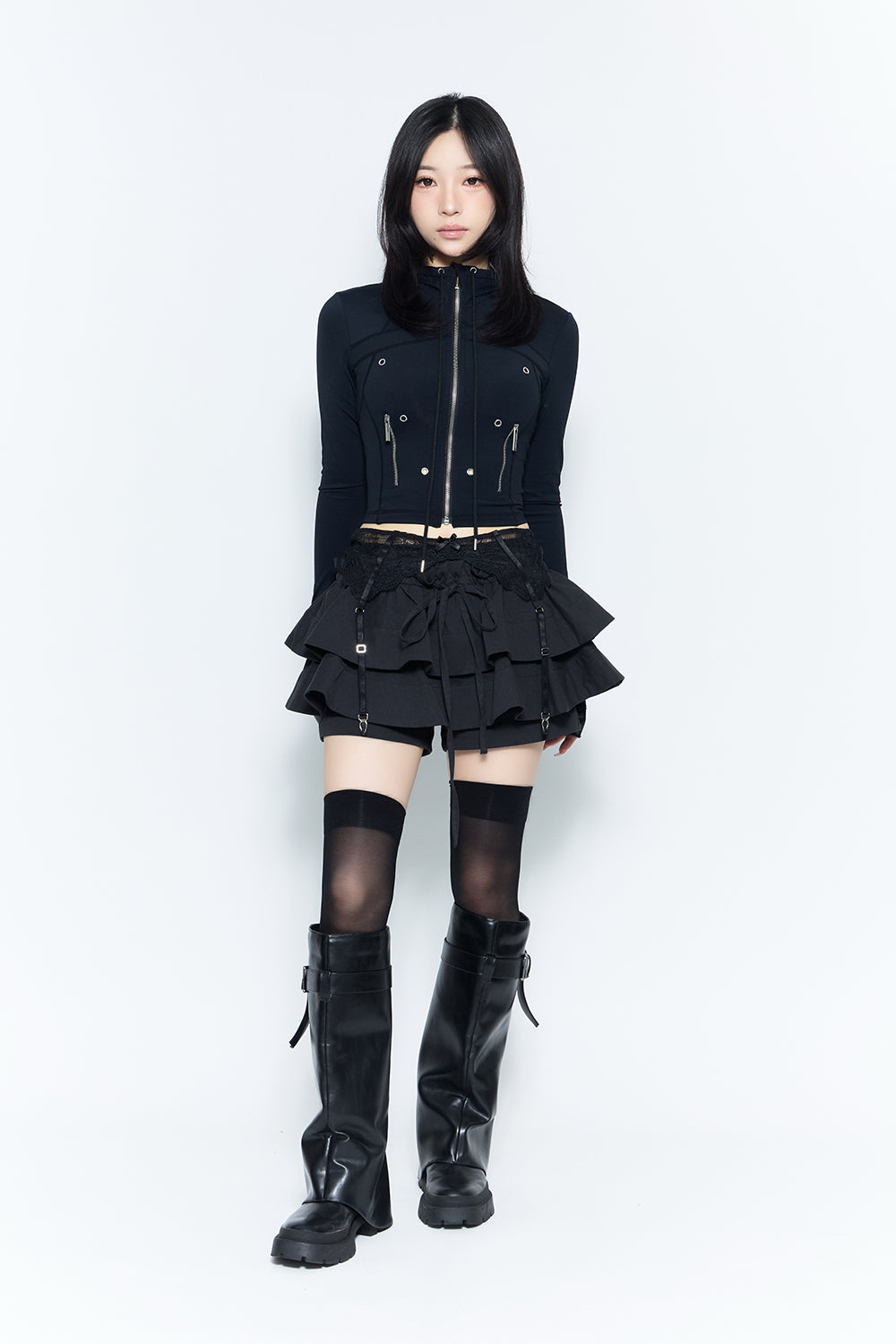THEREDTHREAD】airy tiered skirt mini