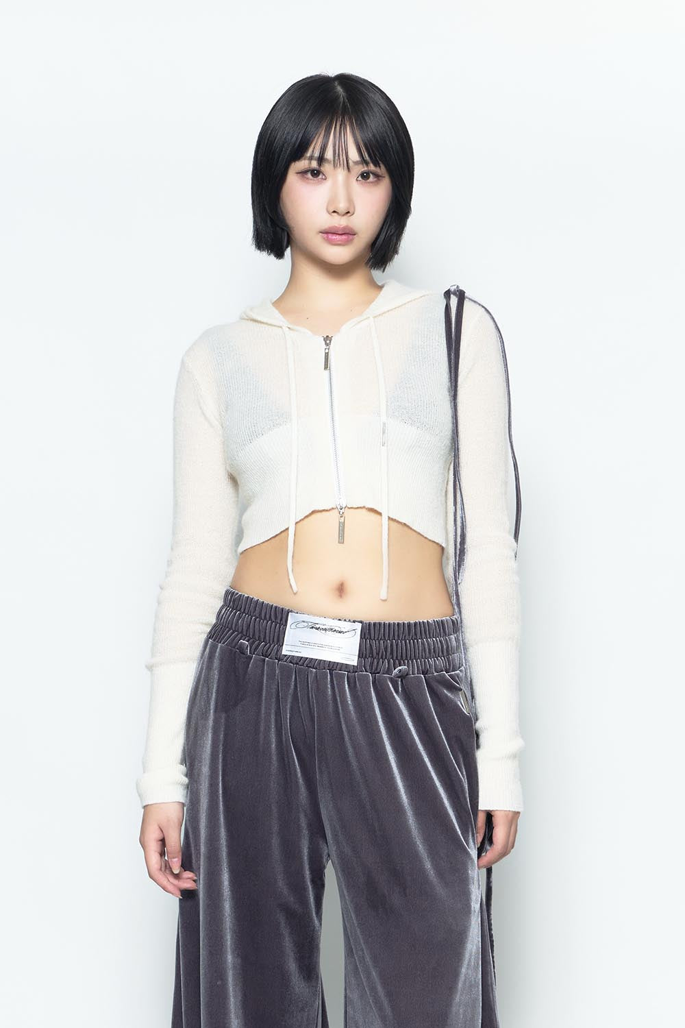 S w zip knit hoodie