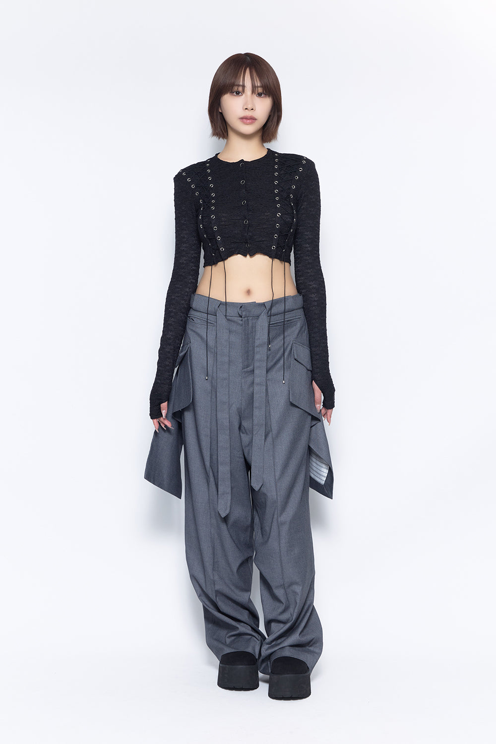 【theredthread S drape tail pants 】 THEREDTHREAD / ザレッドスレッド】S tailored drape slacks
