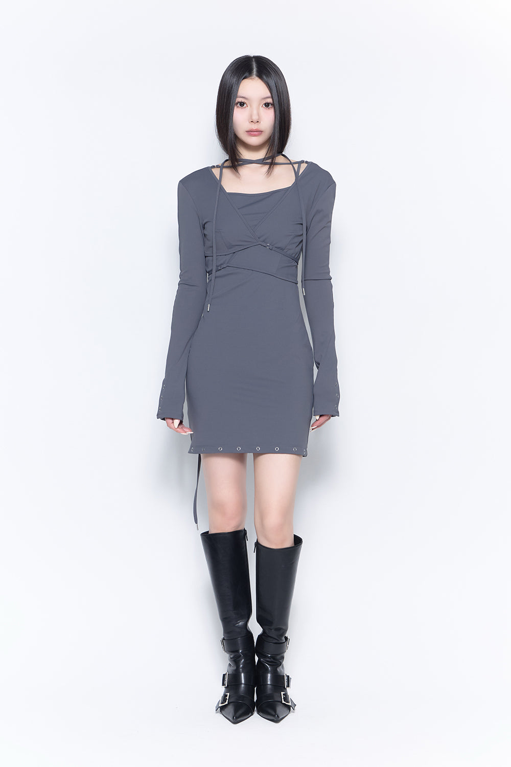 THEREDTHREAD / ザレッドスレッド】neck wrap strap onepiece