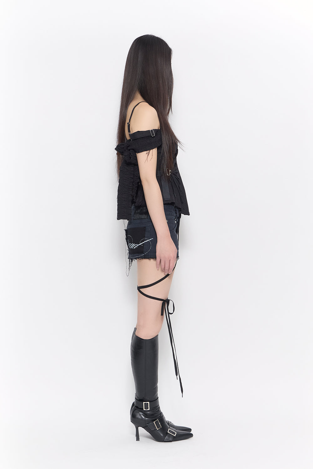 corded script skirt mini