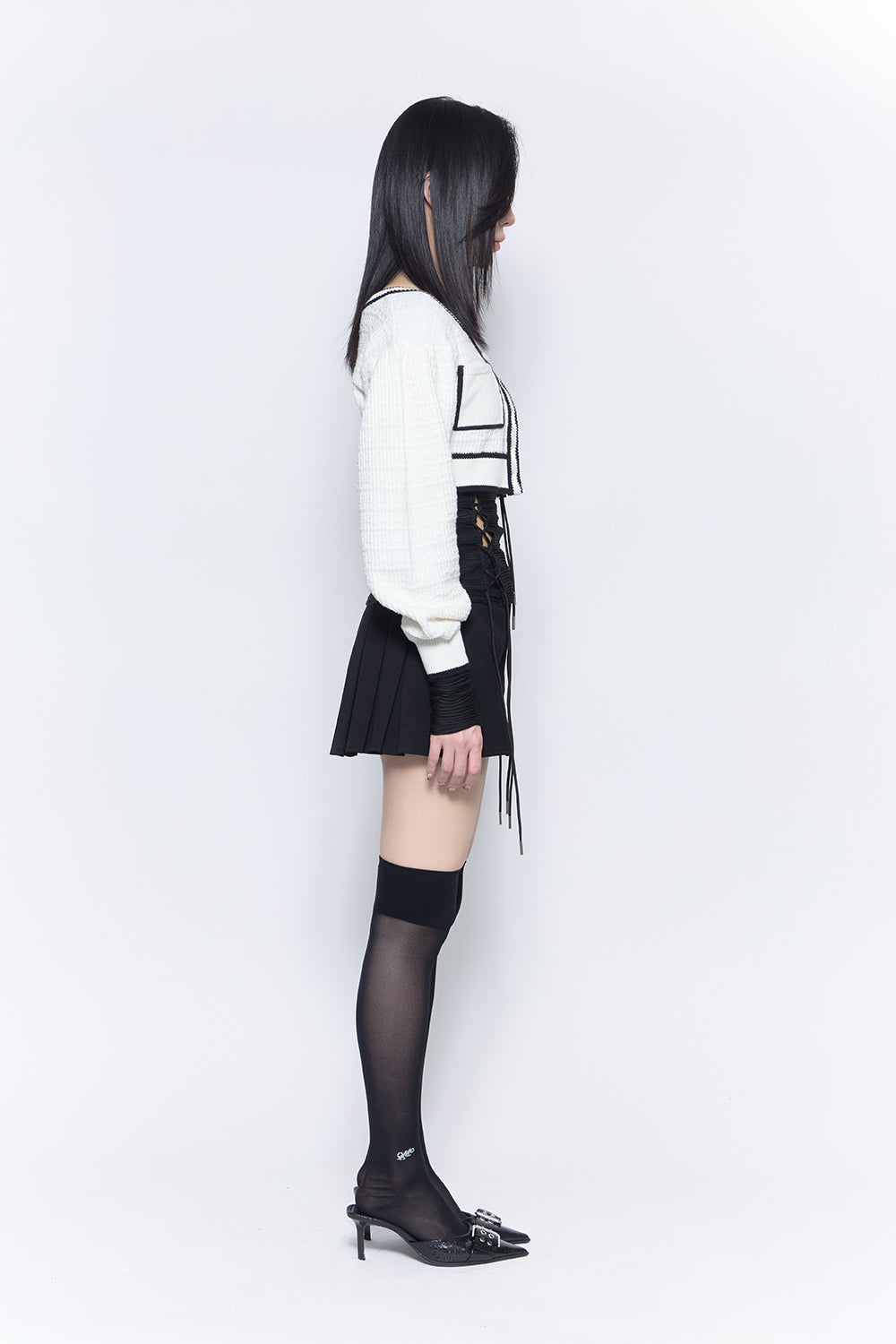 THEREDTHREAD / ザレッドスレッド】back pleats skirt