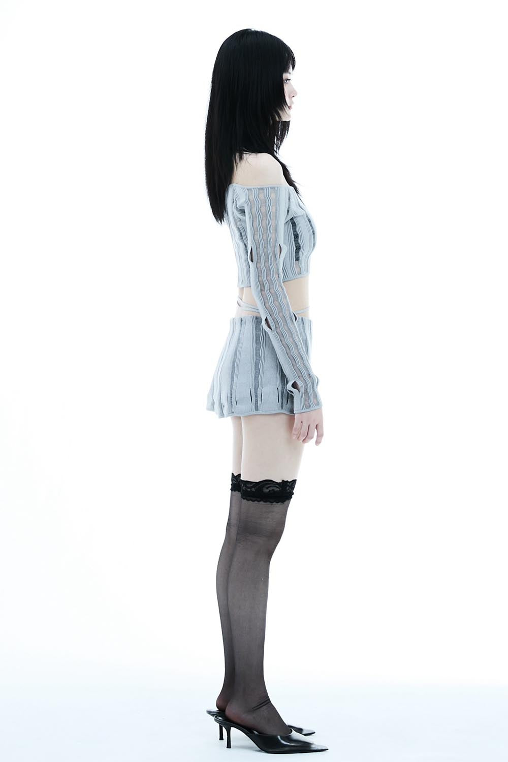 THEREDTHREAD / ザレッドスレッド】S knitcover skort lace
