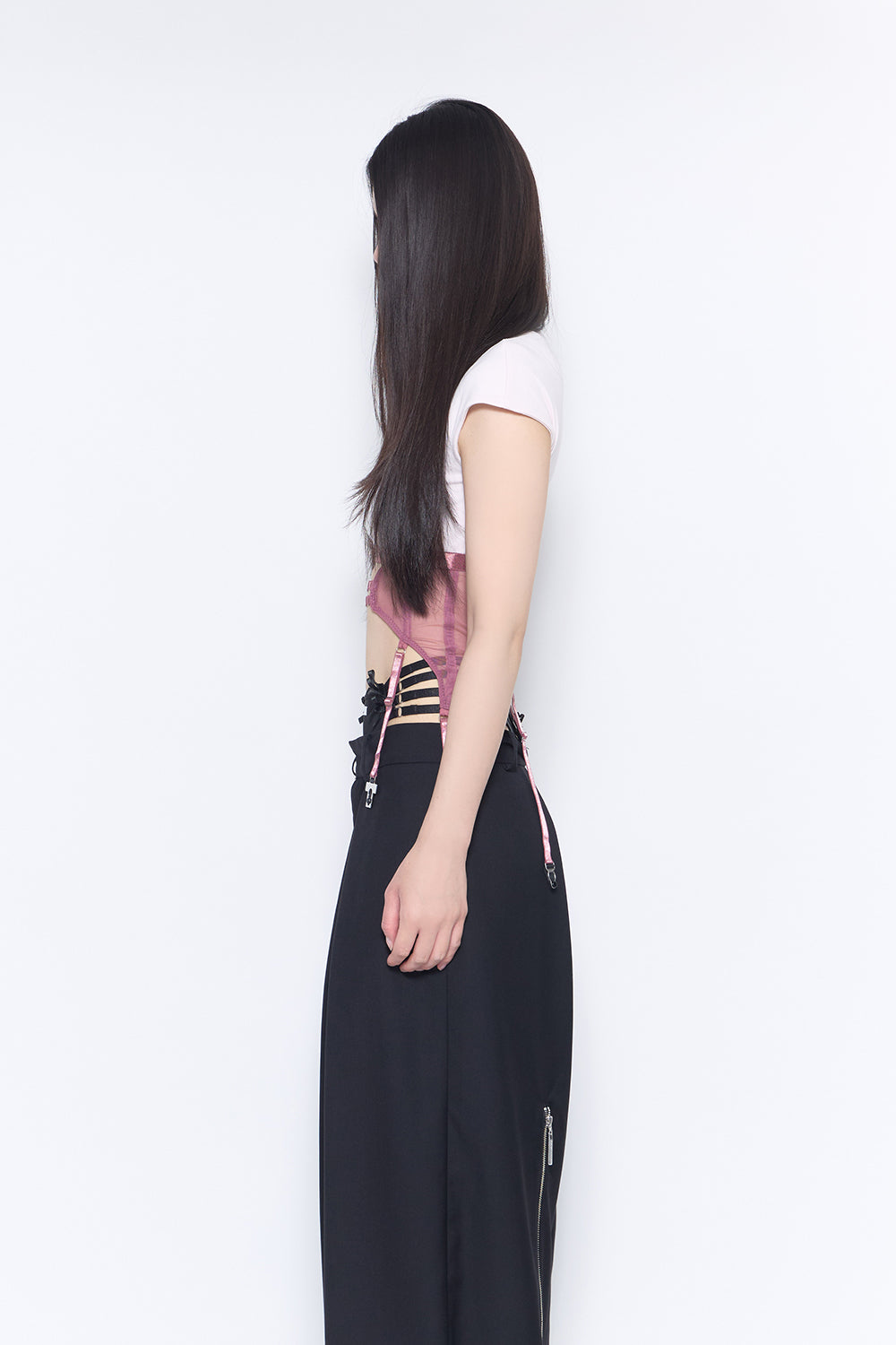 THEREDTHREAD / ザレッドスレッド】belted panel corset tops