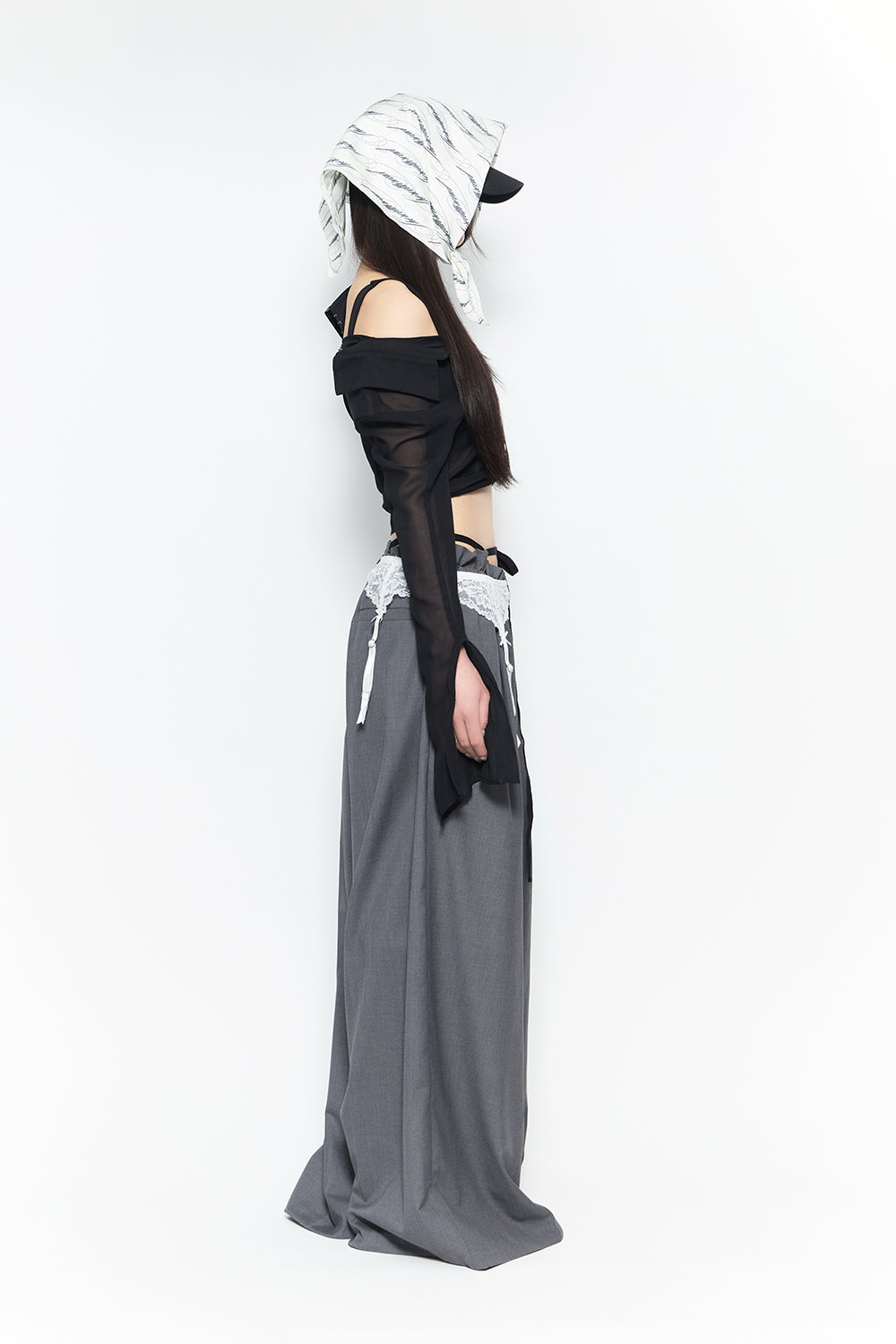 laced garter suit slacks