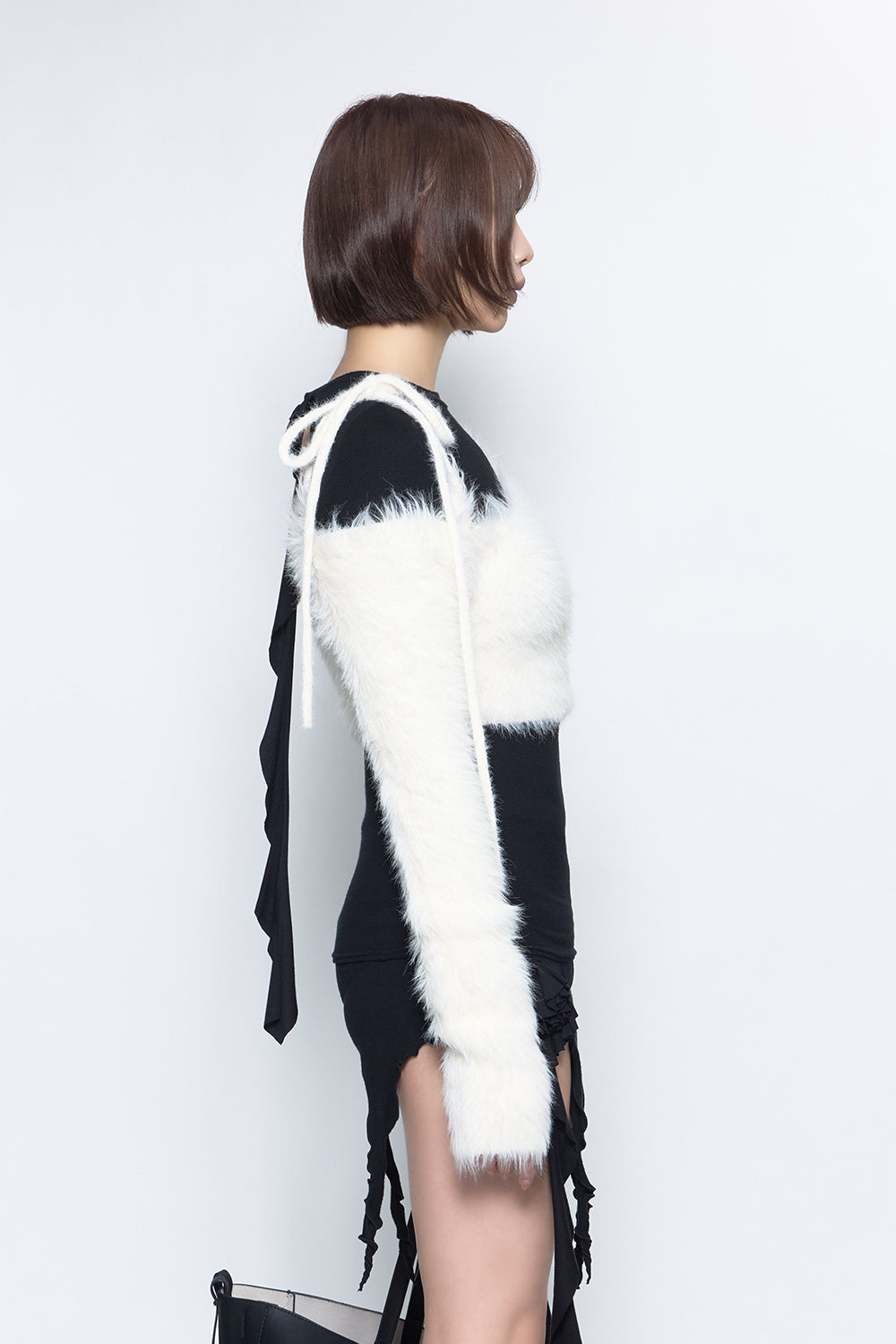 S feather knit cropped