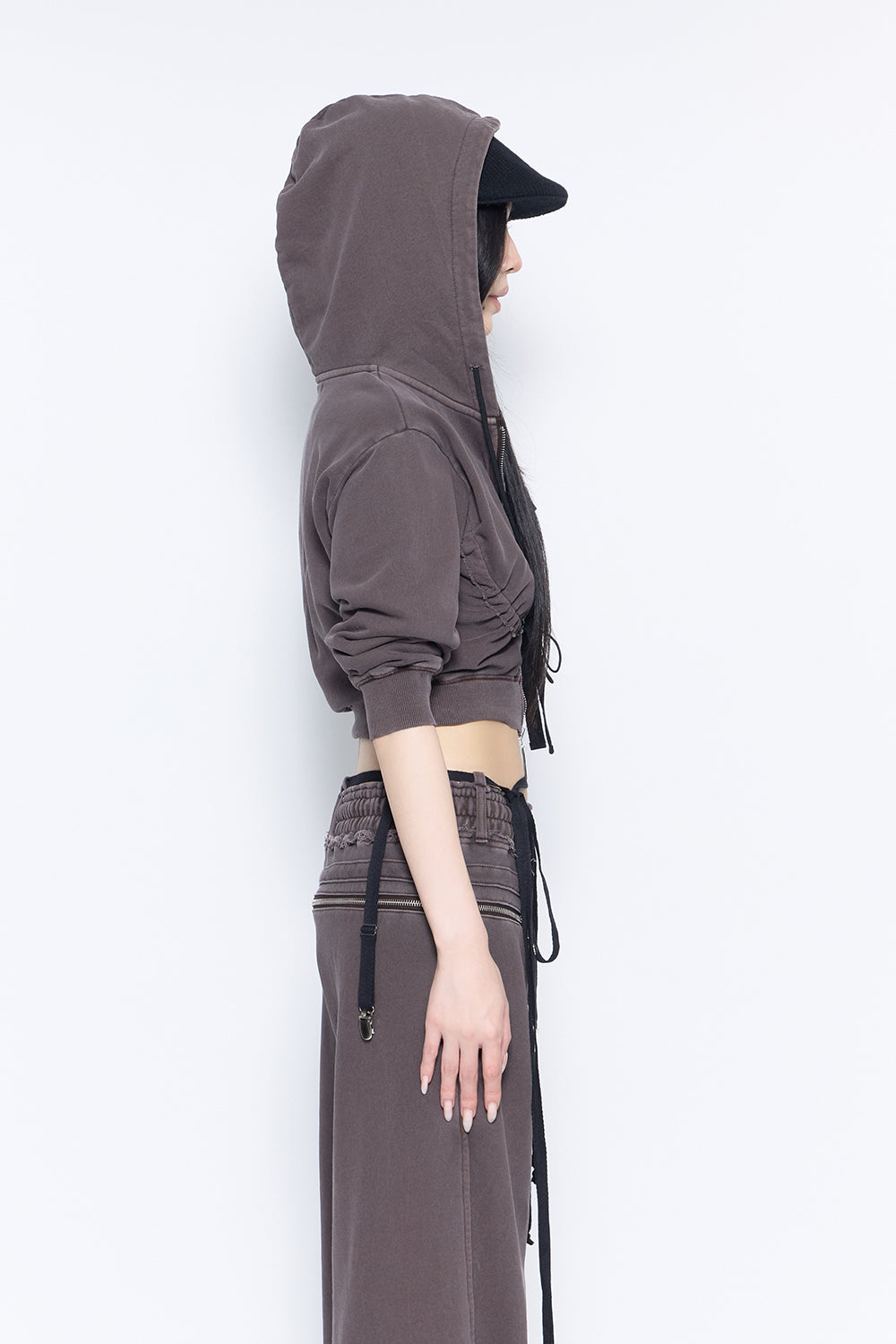 THEREDTHREAD / ザレッドスレッド】mid sleeve cropped hoodie 2
