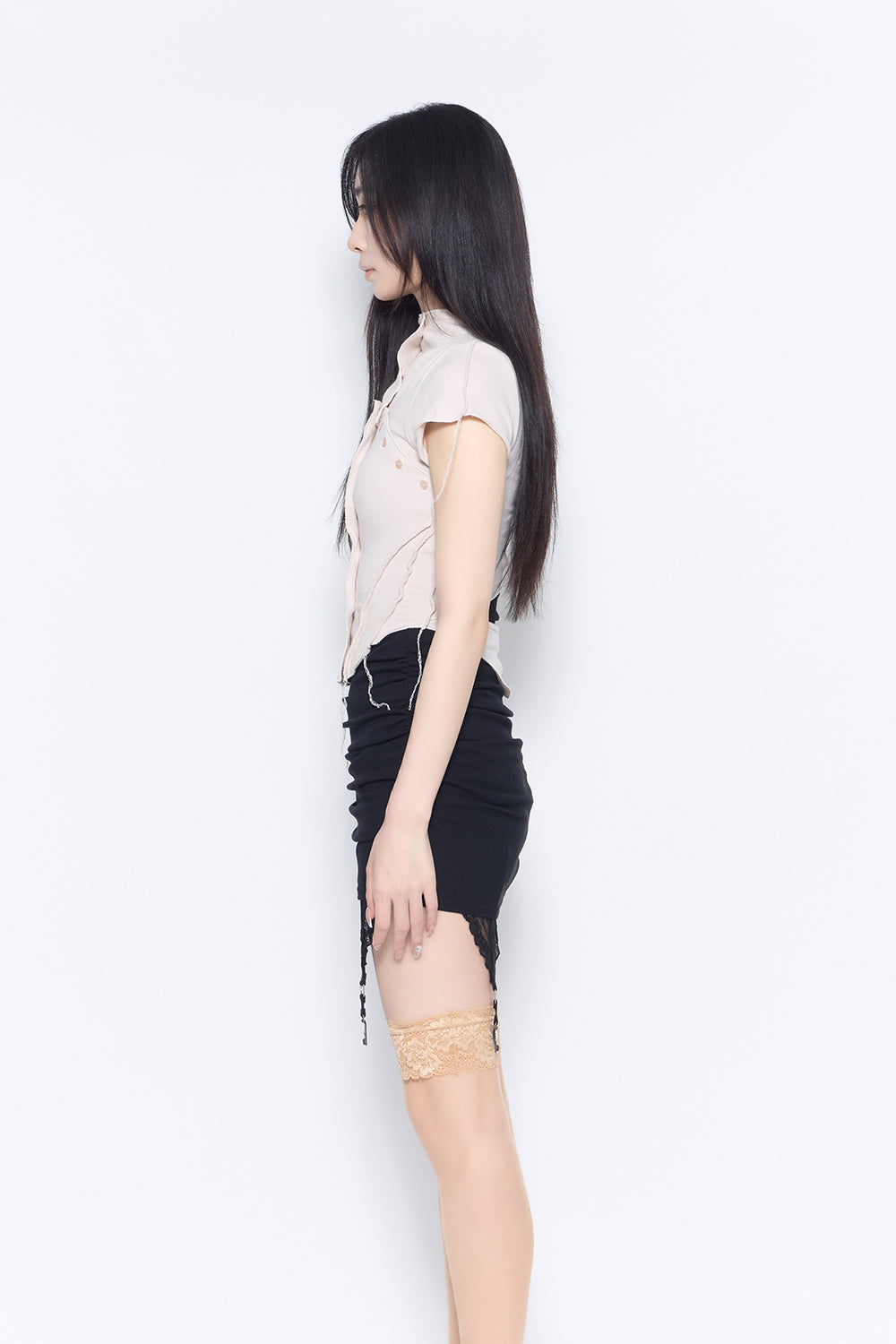 double button curve tops