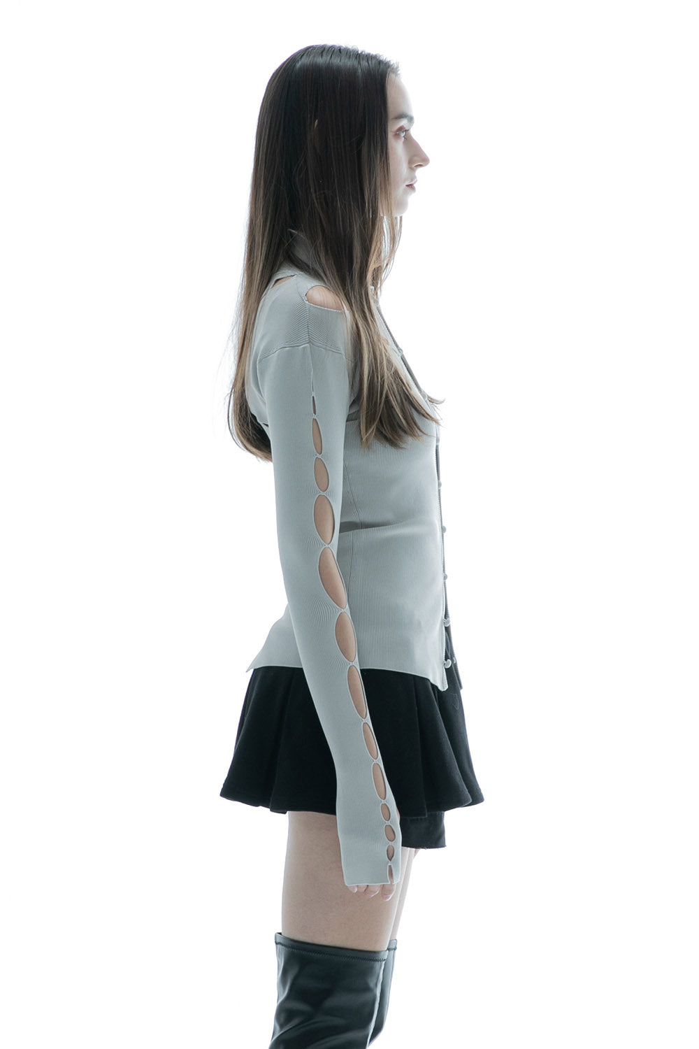 THEREDTHREAD / ザレッドスレッド】S knit fit tops single petal