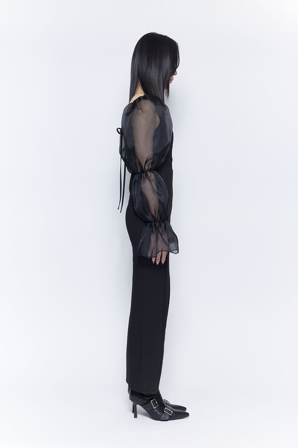corset swiched sheer dress