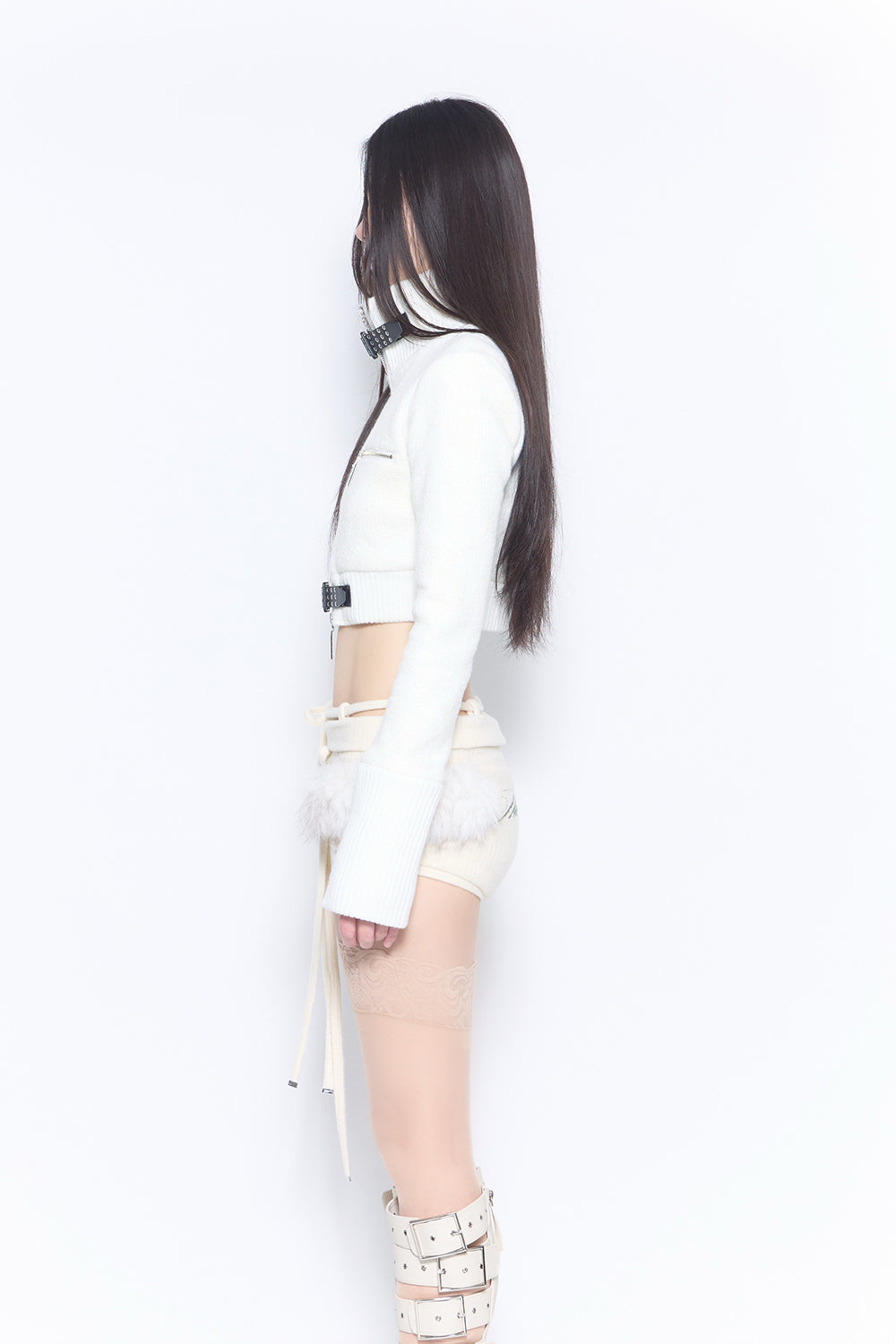 belted zip jacket cropped