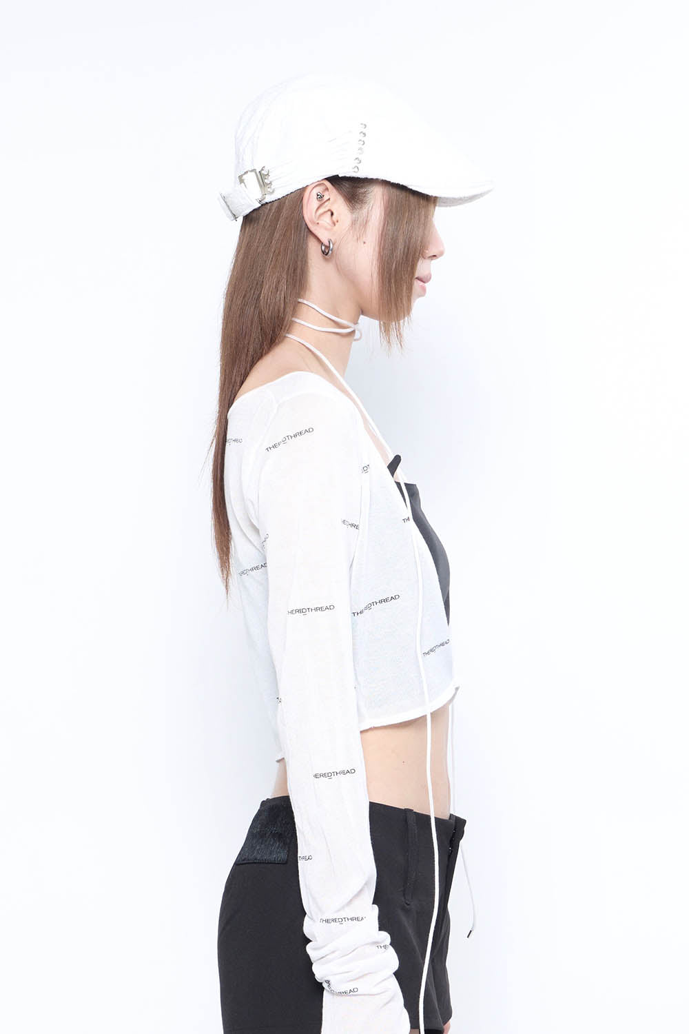 帽子 theredthread S lace up hunting cap white THEREDTHREAD】S lace up hunting cap