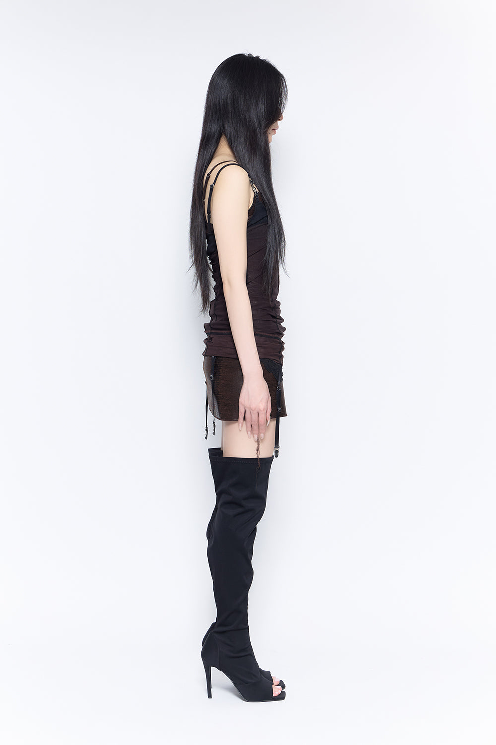 veil layered dress mini