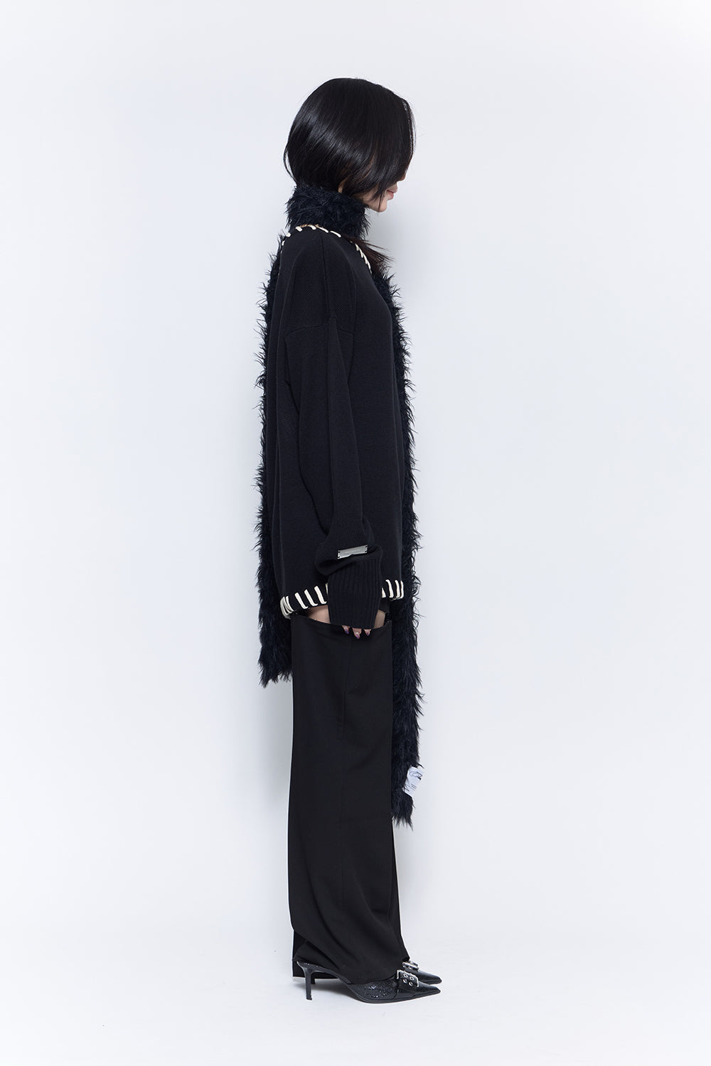 hook slit slacks pants