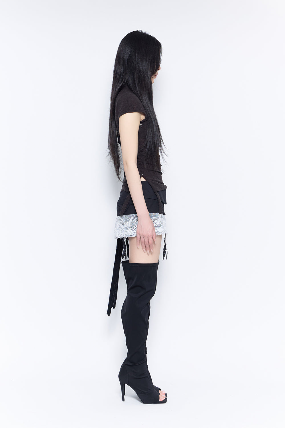 veil lace garter skort