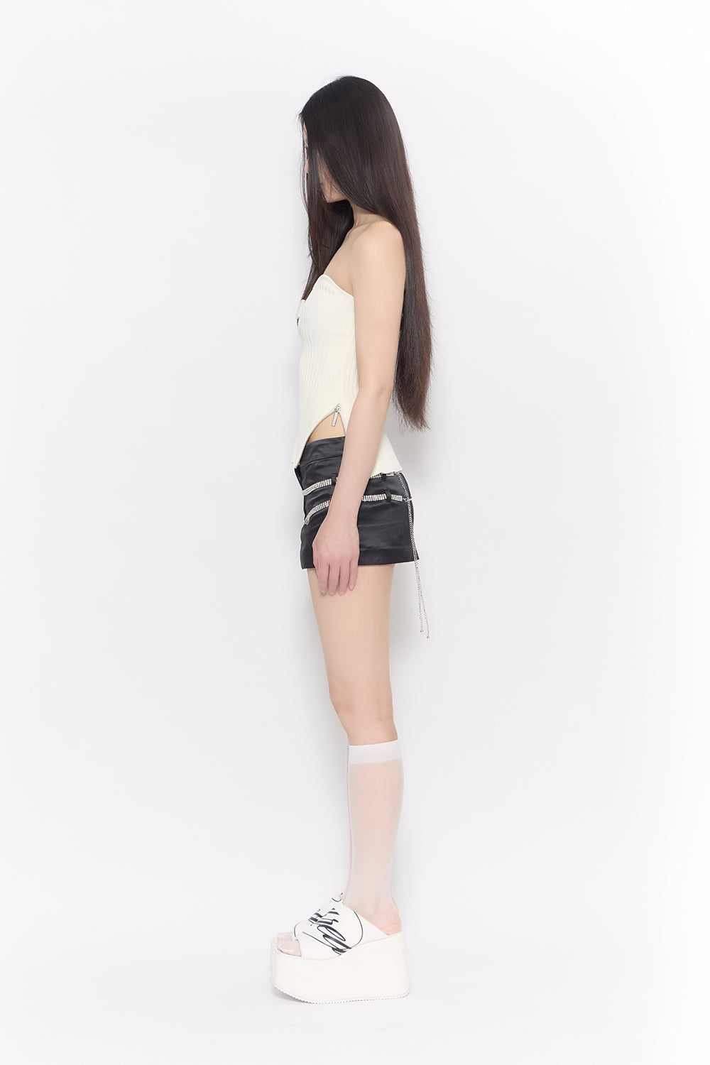 glint belt skirt mini