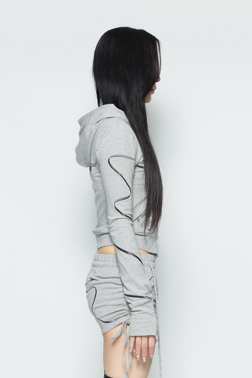 S embroidery ribbon hoodie