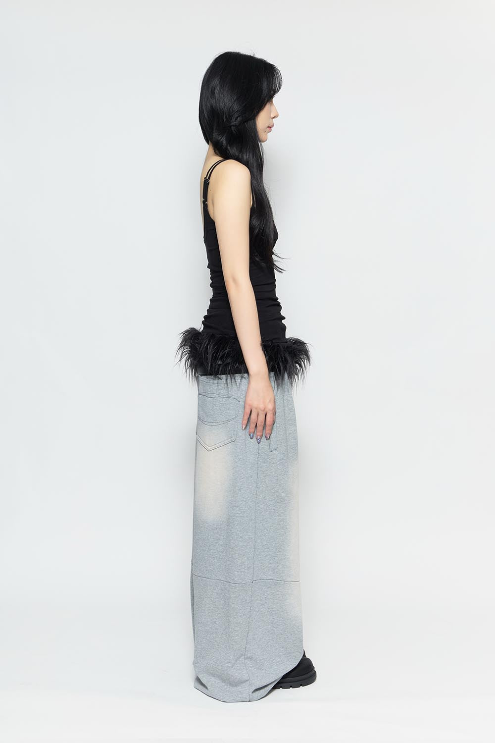 S blasted belt sweat pants