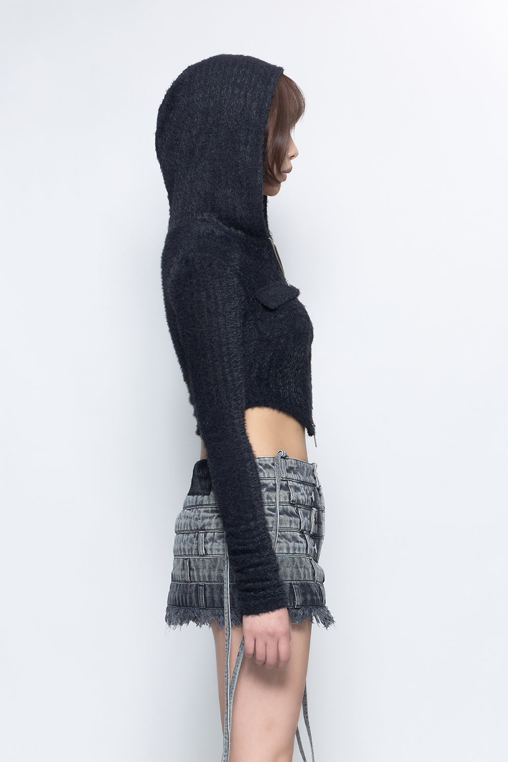 S w zip brushed hoodie