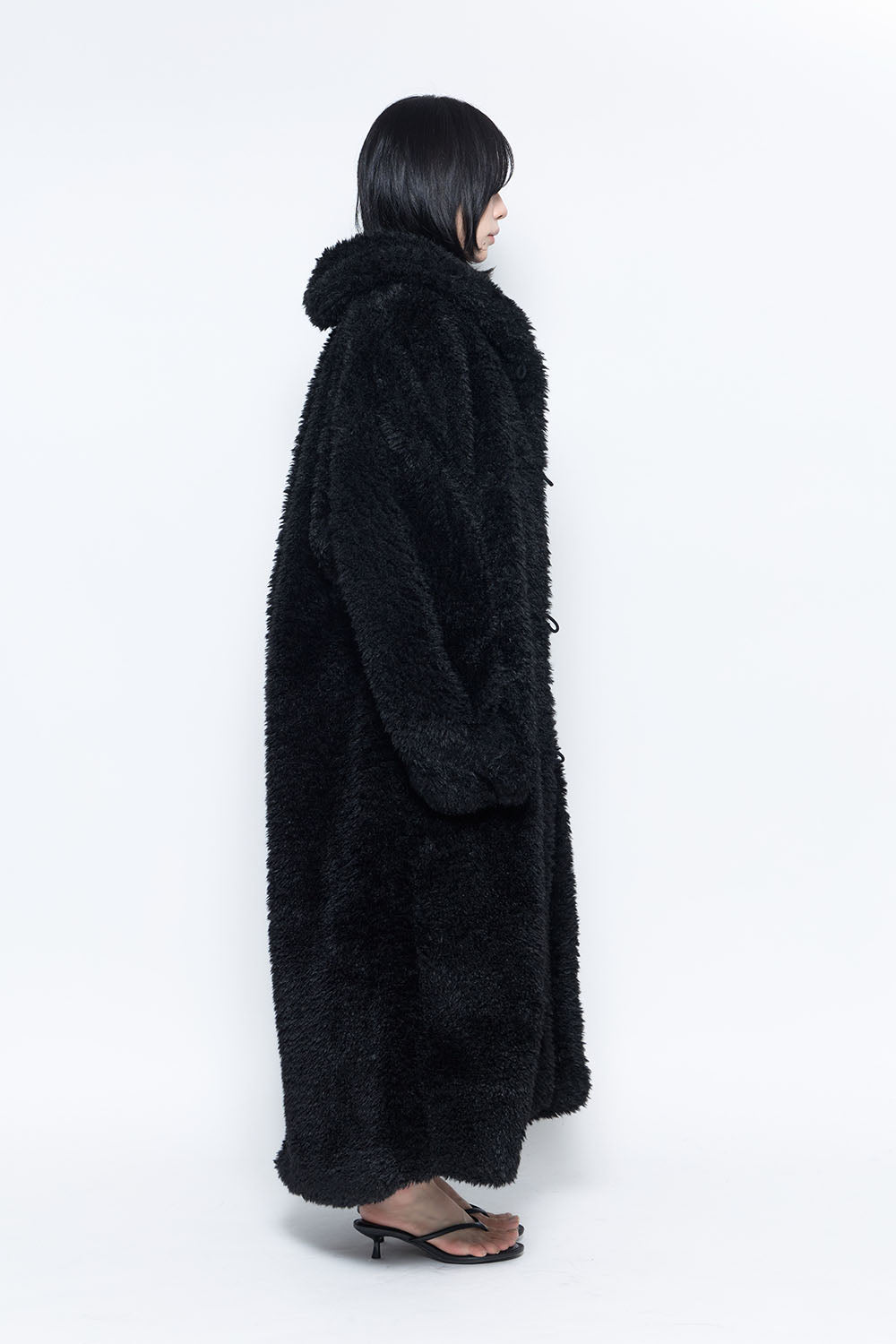 S poodle fur coat long