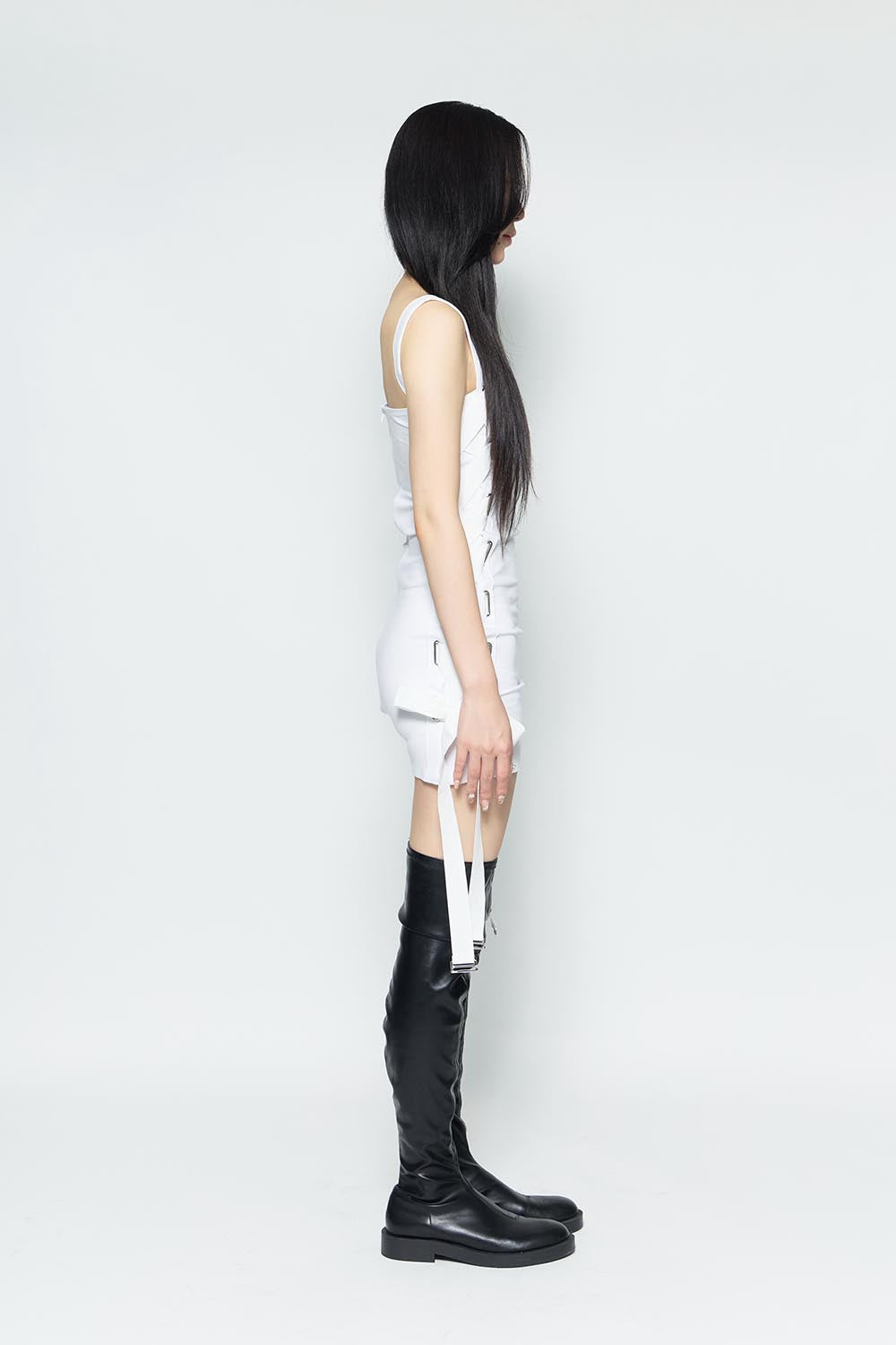 THEREDTHREAD / ザレッドスレッド】S contrast jersey dress mini