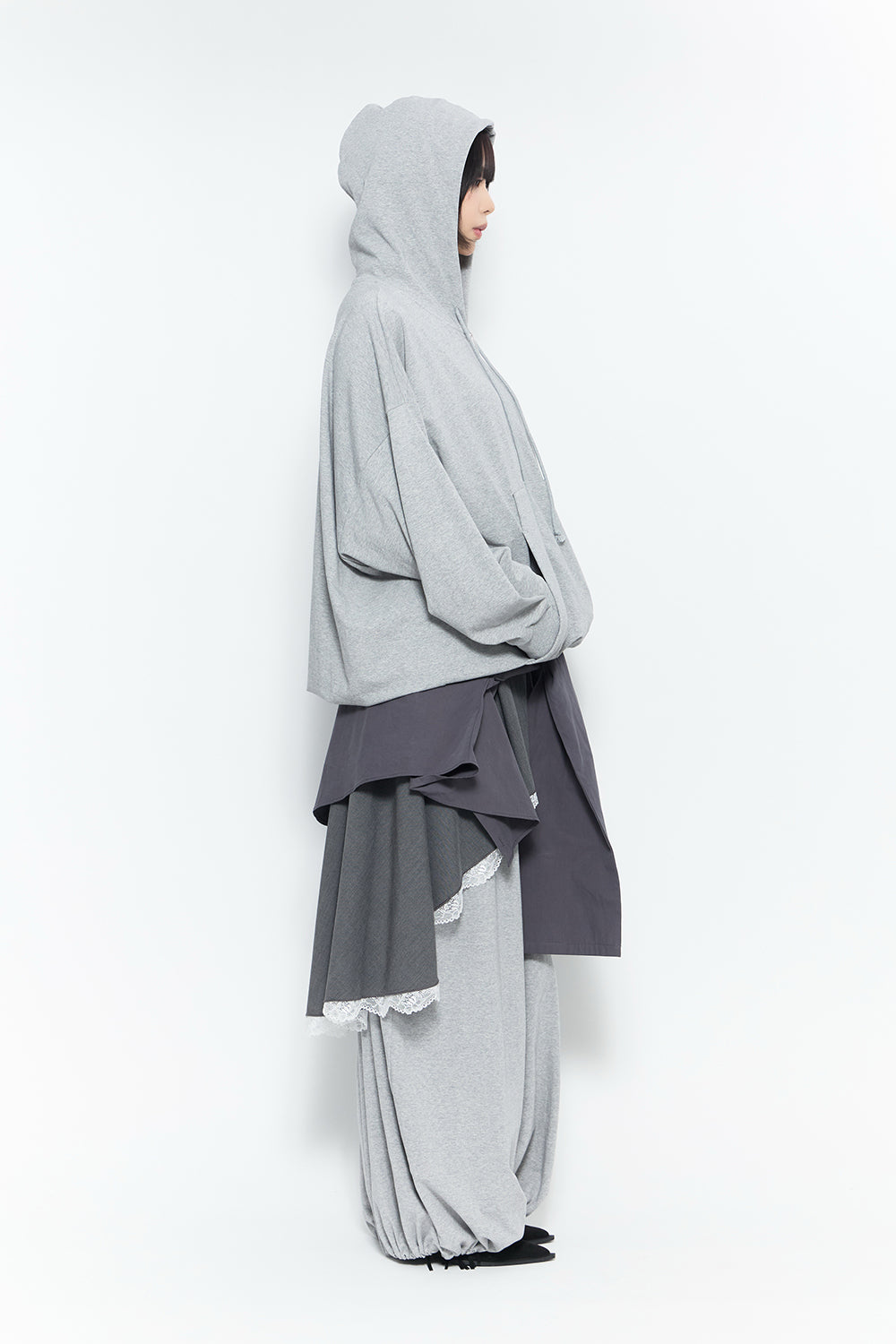 emblem fold sweat pants