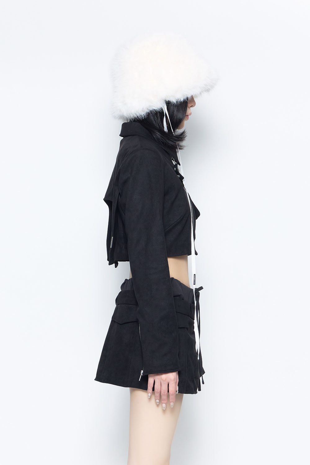 S suede cutout jacket