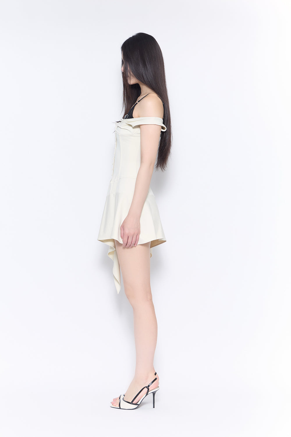 belted layer asym dress