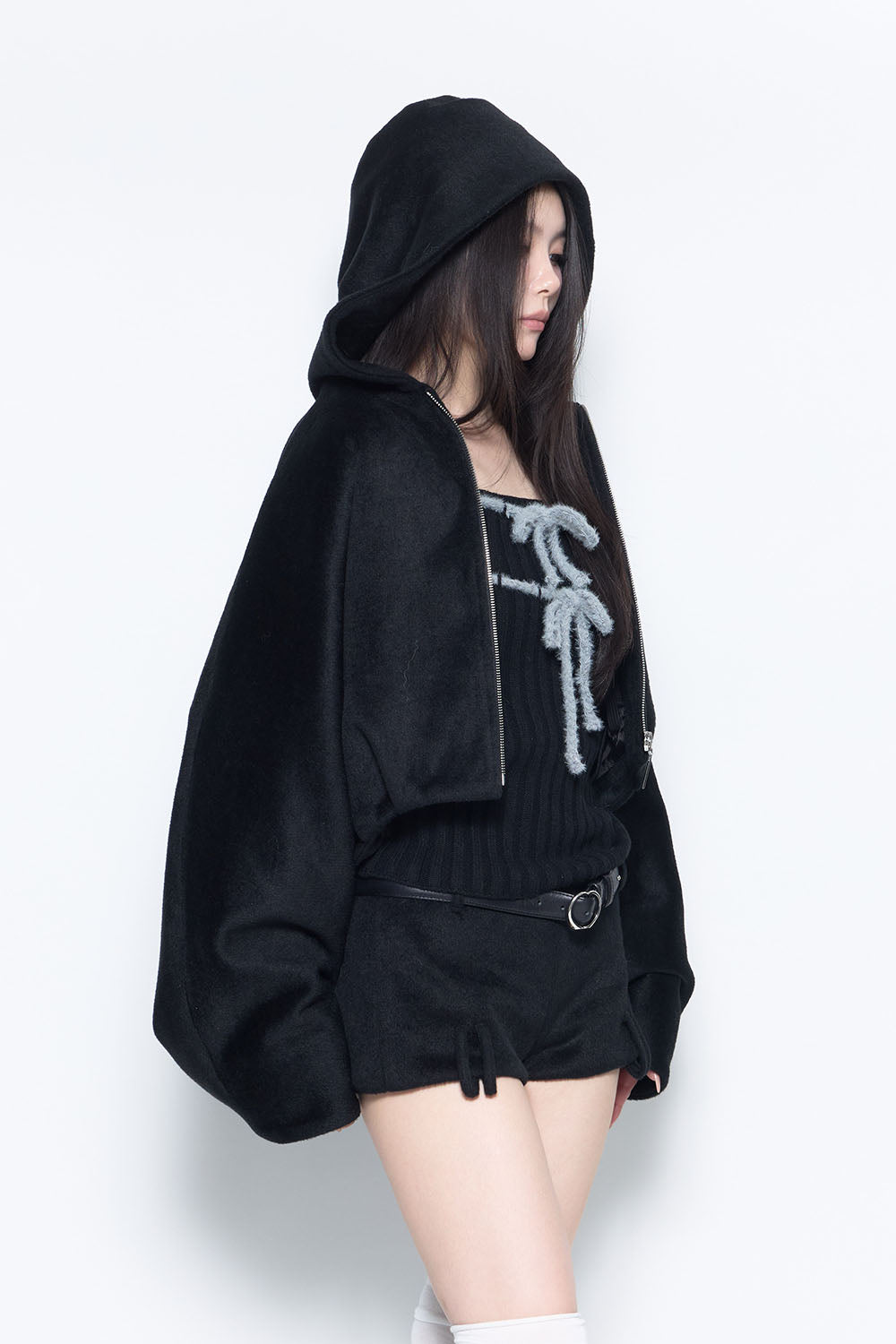 S rib knit tops ribbon